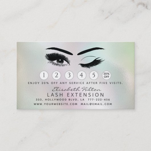 Hologramm für Lashes Visitenkarte (Vorderseite)