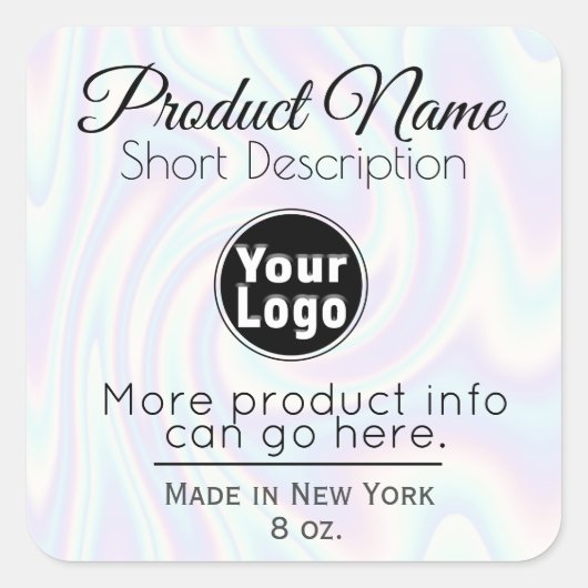 Hologramm für Unternehmensprodukte Quadratischer Aufkleber (Vorderseite)