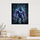 Hologramm Gorilla Neonruinen Poster (Küche)