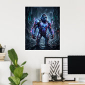 Hologramm Gorilla Neonruinen Poster (Heimbüro)