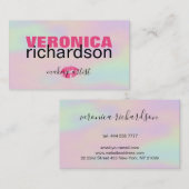 Hologramm Hintergrund Rosa Lippen Visitenkarte (Vorne/Hinten)