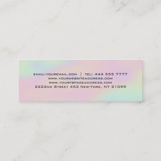 Hologramm-Hintergrundcode Mini Visitenkarte (Rückseite)