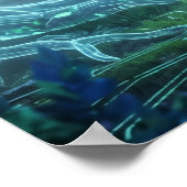 Hologramm-Hirsch Elektrischer Wald Poster (Ecke)