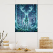 Hologramm-Hirsch Elektrischer Wald Poster (Küche)