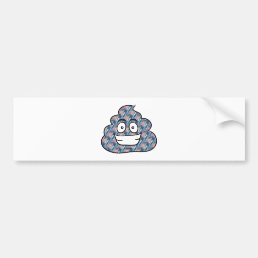 Hologramm kackend Emoji Autoaufkleber (Vorne)