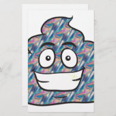 Hologramm kackend Emoji Briefpapier (Vorne/Hinten)