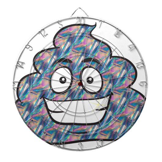 Hologramm kackend Emoji Dartscheibe (vorne)