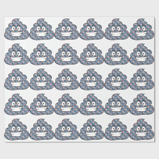 Hologramm kackend Emoji Geschenkpapier (Flach)