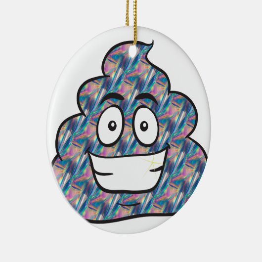 Hologramm kackend Emoji Keramikornament (Rechts)