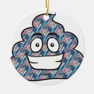Hologramm kackend Emoji Keramikornament