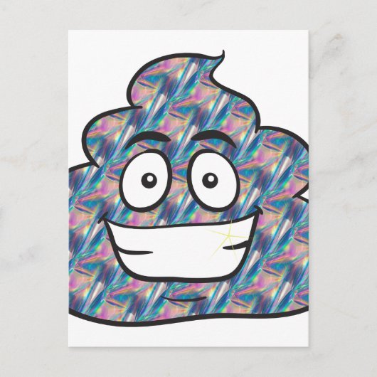 Hologramm kackend Emoji Postkarte (Vorderseite)