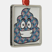 Hologramm kackend Emoji Silbernes Ornament (Rechts)