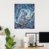 Hologramm Koala Neon-Krone Poster (Heimbüro)