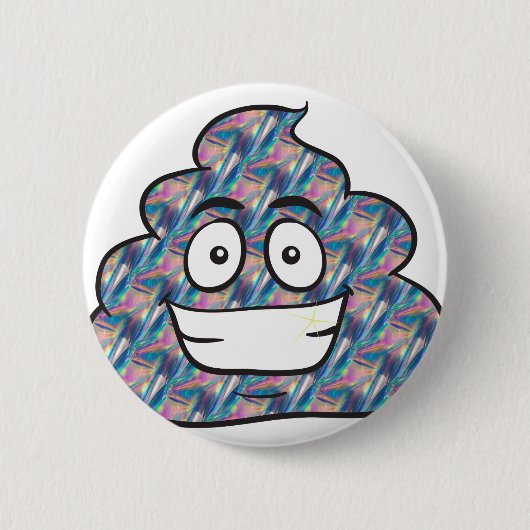 Hologramm-Kot-Emoji Button (Vorderseite)