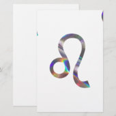 Hologramm Leo Briefpapier (Vorne/Hinten)