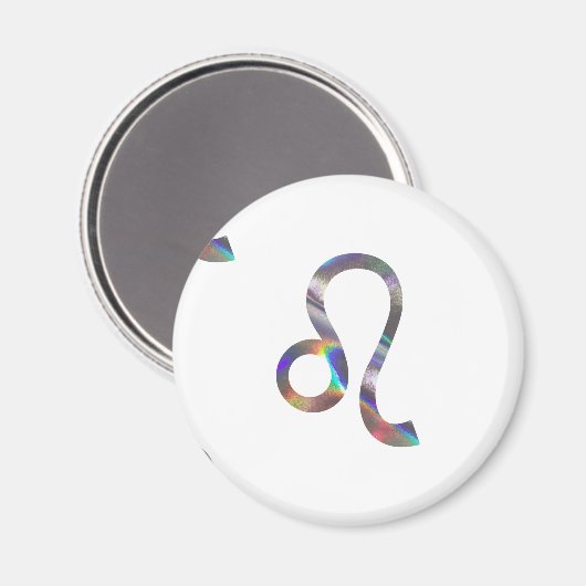 Hologramm Leo Magnet (Vorderseite/Rückseite)