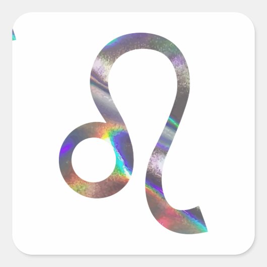 Hologramm Leo Quadratischer Aufkleber (Vorderseite)