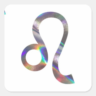 Hologramm Leo Quadratischer Aufkleber