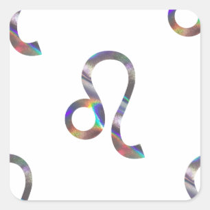 Hologramm Leo Quadratischer Aufkleber