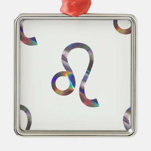 Hologramm Leo Silbernes Ornament (Vorne)