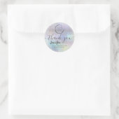 Hologramm Logo-Skript danke Runder Aufkleber (Tasche)