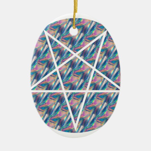 Hologramm-Pentagramm Keramik Ornament (Vorne)