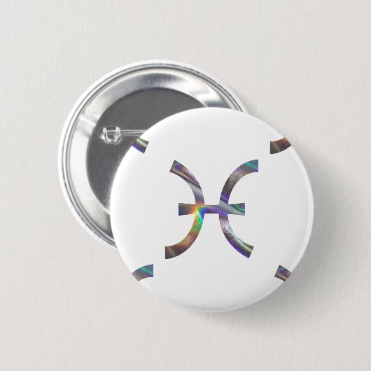 Hologramm Pisces Button (Vorne & Hinten)