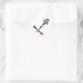Hologramm Sagittarius Herz-Aufkleber (Tasche)
