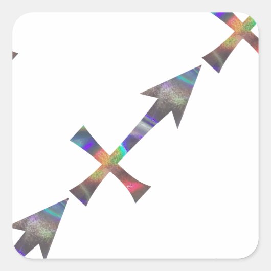 Hologramm Sagittarius Quadratischer Aufkleber (Vorderseite)