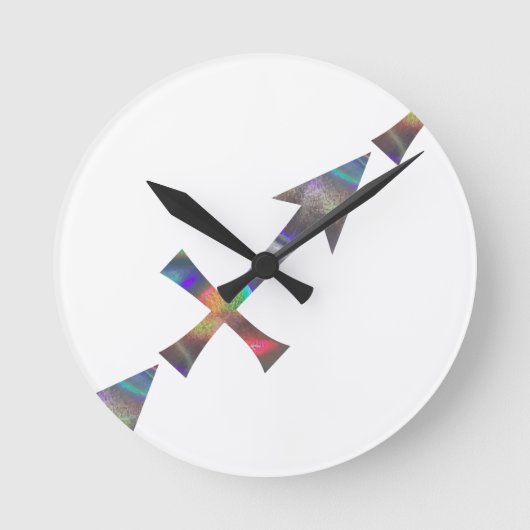 Hologramm Sagittarius Runde Wanduhr (Vorderseite)