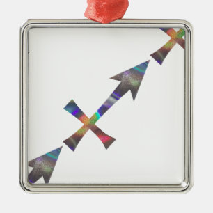 Hologramm Sagittarius Silbernes Ornament