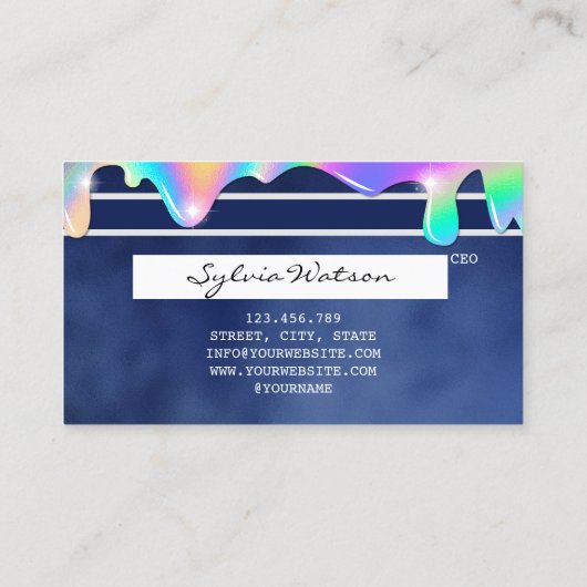 Hologramm-Tropfen mit Kreditkarte Visitenkarte (Rückseite)