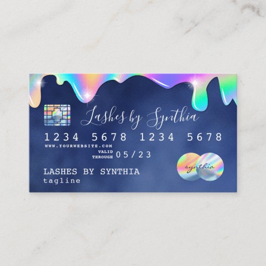 Hologramm-Tropfen mit Kreditkarte Visitenkarte (Vorderseite)