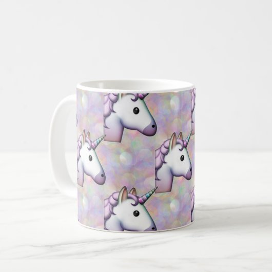 Hologramm unicorn emoji kaffeetasse (Vorderseite Links)