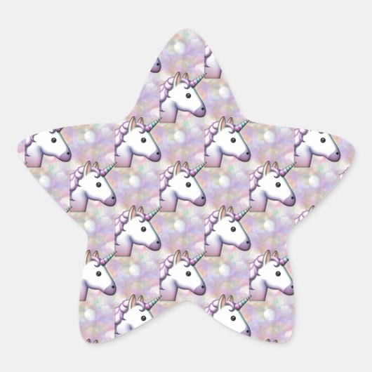 Hologramm unicorn emoji Stern-Aufkleber (Vorderseite)