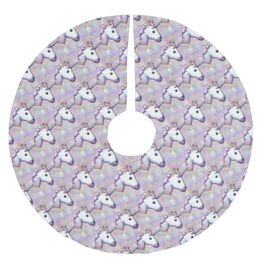 Hologramm unicorn emoji xmas Weihnachtsbaumrock Polyester Weihnachtsbaumdecke (Vorderseite)