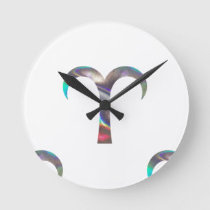 Hologramm Widder Runde Wanduhr