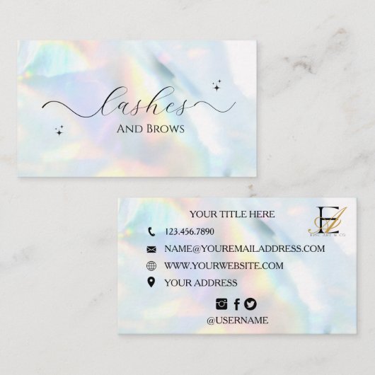 HOLOGRAPGHIC FOIL PASTEL FARBE RETRO TRENDY VISITENKARTE (Vorne/Hinten)