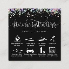 Holograph Aftercare-Karte Wimpern-Erweiterungen Ic Quadratische Visitenkarte