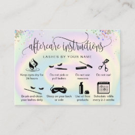 Holograph Aftercare-Karte Wimpern-Erweiterungen Ic Visitenkarte