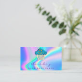 Holograph Bakery Zuhause Made Cakes Logo Muffin Aq Visitenkarte (Stehend Vorderseite)