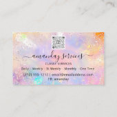 Holograph Boutique Shop Tropfen QR-Code Logo-Foto Visitenkarte (Rückseite)