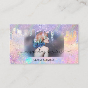 Holograph Boutique Shop Tropfen QR Logo Foto Visitenkarte