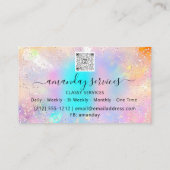 Holograph Boutique Shop Tropfen QR-Logo Visitenkarte (Rückseite)