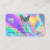 Holograph Butterfly Modern Credit Card Style Visitenkarte (Vorderseite)