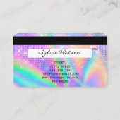 Holograph Credit Card Nail Tech ADD LOGO Visitenkarte (Rückseite)
