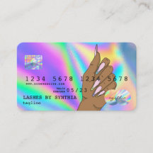 Holograph Credit Card Nail Tech Logo hinzufügen