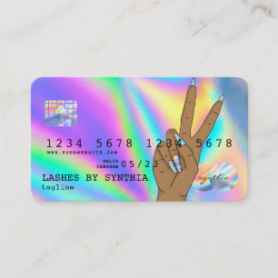Holograph Credit Card Nail Tech Logo hinzufügen Visitenkarte