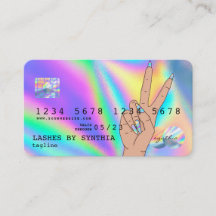 Holograph Credit Card Nail Tech Logo hinzufügen