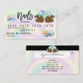 Holograph Credit Card Nail Tech Maniküre Visitenkarte (Vorne/Hinten)